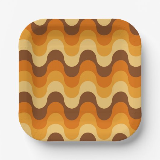 Modernes Muster aus den 1970er Jahren im Mittelalt Pappteller (Vorderseite)