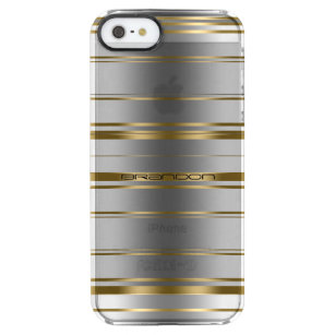 Modernes Muster aus Gold und Silber Durchsichtige iPhone SE/5/5s Hülle