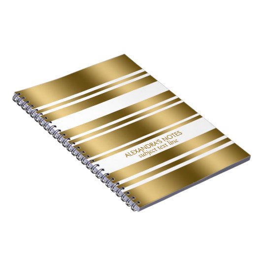 Modernes Muster aus Gold und Weiß Notizblock (Rechte Seite)