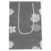 Modernes Muster aus Grau und Weiß Mittlere Geschenktüte (Rückseite)