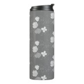 Modernes Muster aus Grau und Weiß Thermosbecher (Nach links gedreht)