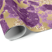 Modernes Muster aus Lila- und Goldmarmor Geschenkpapier (Rolleneckpunkt)