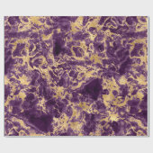 Modernes Muster aus Lila- und Goldmarmor Geschenkpapier (Flach)