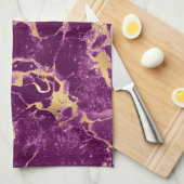 Modernes Muster aus Lila- und Goldmarmor Geschirrtuch (Viertel Falte)