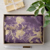 Modernes Muster aus Lila- und Goldmarmor Seidenpapier (Geschenk)