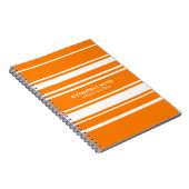 Modernes Muster aus orangefarbenen und weißen Stre Notizblock (Rechte Seite)