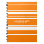 Modernes Muster aus orangefarbenen und weißen Stre Notizblock (Vorderseite)