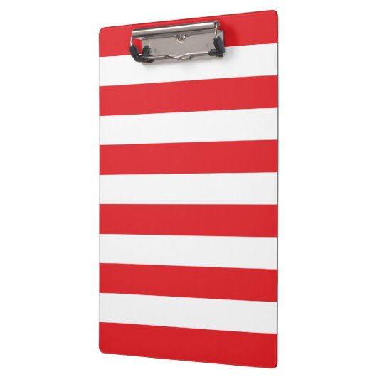 Modernes Muster aus roten und weißen Streifen Klemmbrett (Links)