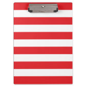 Modernes Muster aus roten und weißen Streifen Klemmbrett (Vorderseite)
