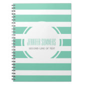 Modernes Muster aus schminkgrünen und weißen Strei Notizblock (Vorderseite)