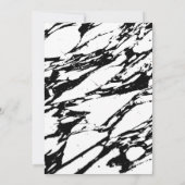 Modernes Muster aus schwarzem und weißem Marmor Einladung (Rückseite)