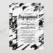 Modernes Muster aus schwarzem und weißem Marmor Einladung (Vorne/Hinten)