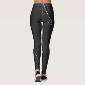 Modernes Muster aus schwarzem und weißem Marmor Leggings (Rückseite)