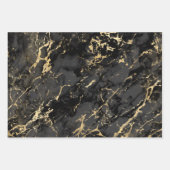 Modernes Muster aus schwarzem, weißem und goldenen Geschenkpapier Set (Vorderseite 2)