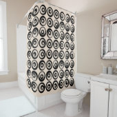 Modernes Muster aus schwarzen und cremefarbenen Kr Duschvorhang (Beispiel)