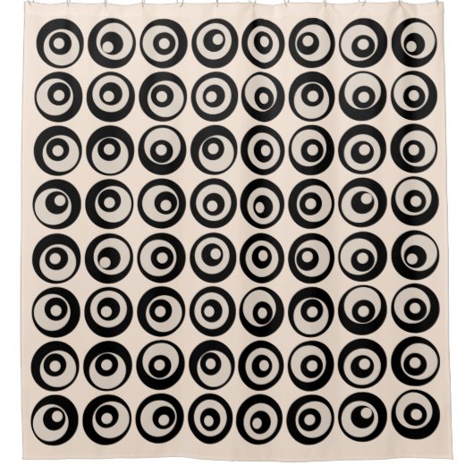 Modernes Muster aus schwarzen und cremefarbenen Kr Duschvorhang (Vorderseite)
