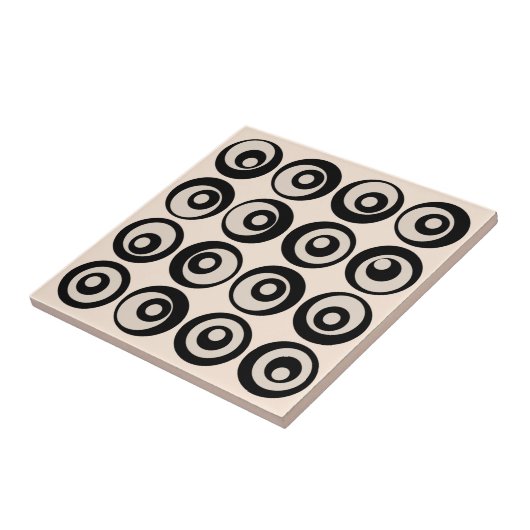 Modernes Muster aus schwarzen und cremefarbenen Kr Fliese (Seite)