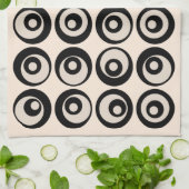 Modernes Muster aus schwarzen und cremefarbenen Kr Geschirrtuch (Gefaltet)