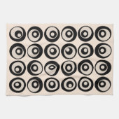 Modernes Muster aus schwarzen und cremefarbenen Kr Geschirrtuch (Horizontal)