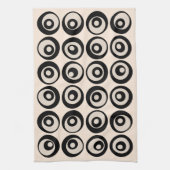 Modernes Muster aus schwarzen und cremefarbenen Kr Geschirrtuch (Vertikal)