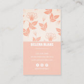 Modernes Muster aus vertikalem Flor - Weich rosa E Visitenkarte (Rückseite)