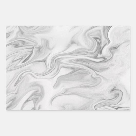 Modernes Muster aus weißem Marmor Geschenkpapier Set (Vorderseite 3)