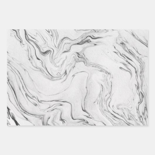 Modernes Muster aus weißem Marmor Geschenkpapier Set (Vorderseite 2)