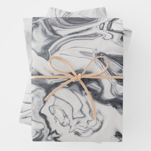 Modernes Muster aus weißem Marmor Geschenkpapier Set (Beispiel)