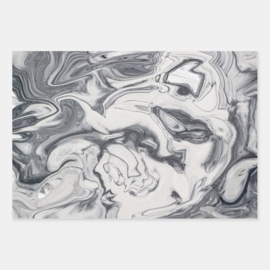 Modernes Muster aus weißem Marmor Geschenkpapier Set (Vorderseite)