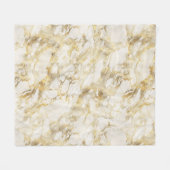Modernes Muster aus weißem und goldenem Marmor Fleecedecke (Vorderseite (Horizontal))