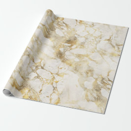 Modernes Muster aus weißem und goldenem Marmor Geschenkpapier