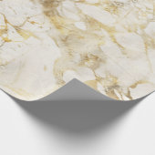 Modernes Muster aus weißem und goldenem Marmor Geschenkpapier (Ecke)