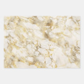 Modernes Muster aus weißem und goldenem Marmor Geschenkpapier Set (Vorderseite 3)