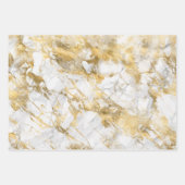 Modernes Muster aus weißem und goldenem Marmor Geschenkpapier Set (Vorderseite 2)