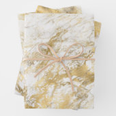 Modernes Muster aus weißem und goldenem Marmor Geschenkpapier Set (Beispiel)