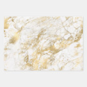 Modernes Muster aus weißem und goldenem Marmor Geschenkpapier Set (Vorderseite)