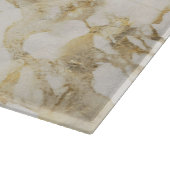 Modernes Muster aus weißem und goldenem Marmor Schneidebrett (Ecke)