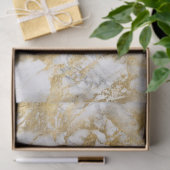 Modernes Muster aus weißem und goldenem Marmor Seidenpapier (Geschenk)