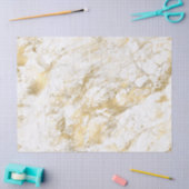 Modernes Muster aus weißem und goldenem Marmor Seidenpapier (Basteln)