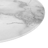 Modernes Muster aus weißem und silberfarbenem Marm Schneidebrett (Ecke)