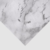 Modernes Muster aus weißem und silberfarbenem Marm Seidenpapier (Detail)