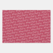 Modernes Muster Botanische Weihnachtswasserfarbe Geschenkpapier Set (Vorderseite 2)