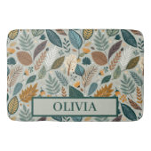 Modernes Muster botanischer Blätter Badematte (Vorderseite)