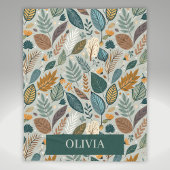 Modernes Muster botanischer Blätter Fleecedecke