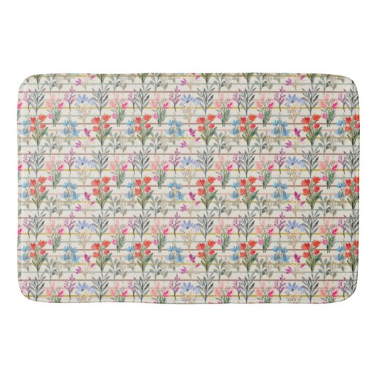 Modernes Muster der Aquarellfarben-Blume Badematte (Vorderseite)