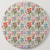 Modernes Muster der Aquarellfarben-Blume Button (Vorderseite)