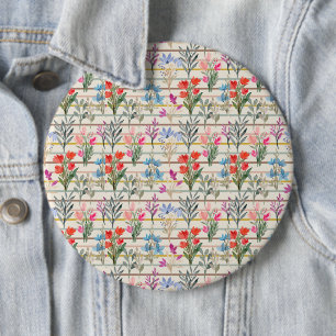 Modernes Muster der Aquarellfarben-Blume Button