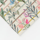 Modernes Muster der Aquarellfarben-Blume Fleecedecke (Ecke)