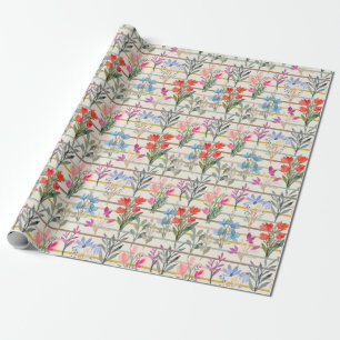 Modernes Muster der Aquarellfarben-Blume Geschenkpapier