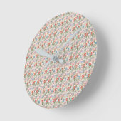 Modernes Muster der Aquarellfarben-Blume Runde Wanduhr (Winkel)